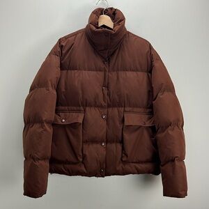 Eaves Everette Puffer Jacket Chocolate Brown Oversized Cargo Small Warm Revolve